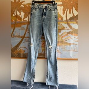 ZARA distressed flare jeans